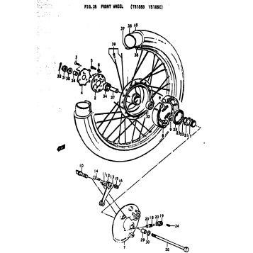 FRONT WHEEL (TS185B TS185C)