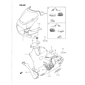 COWLING BODY PARTS (MODEL R M18)