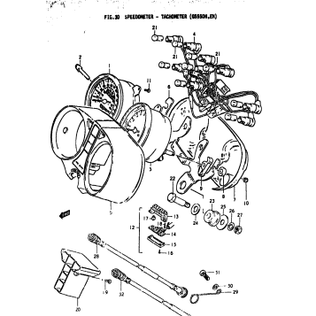 SPEEDOMETER - TACHOMETER (GS550N