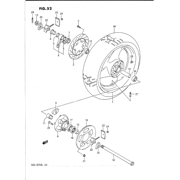 REAR WHEEL (MODEL J/K)
