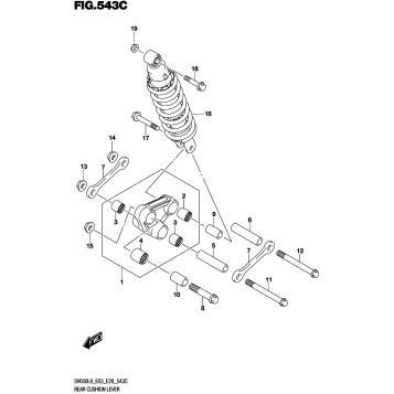 REAR CUSHION LEVER (SV650AL9 E28)