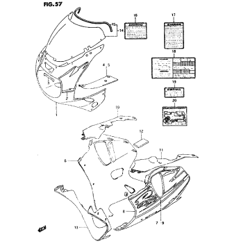 COWLING BODY PARTS (MODEL P 1TU)