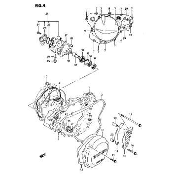 CRANKCASE COVER - WATER PUMP