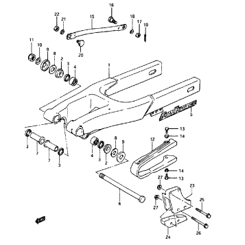 REAR SWINGING ARM (MODEL K)