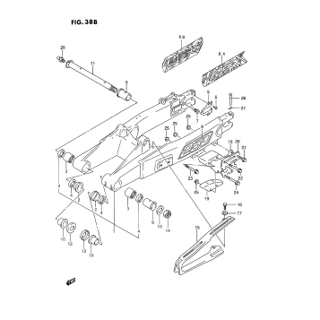REAR SWINGING ARM (MODEL P/R/S/T)