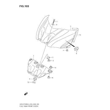 FUEL TANK FRONT COVER (GSX-R1000L3 E28)