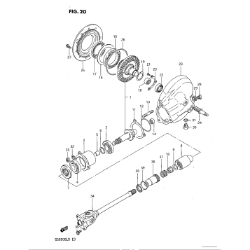 PROPELLER SHAFT - FINAL DRIVE GEAR