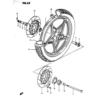 FRONT WHEEL (GS1100EZ)