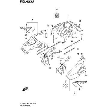 FUEL TANK COVER (DL1000XAL8 E33)
