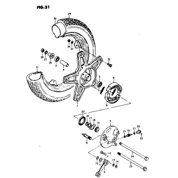 FRONT WHEEL (FZ50N)(FZ50T -F.NO.170666)