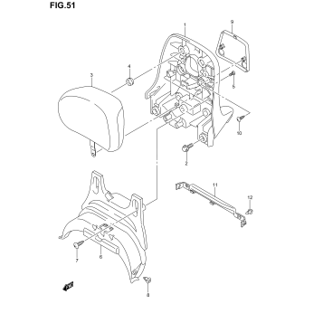 PILLION RIDER HANDLE (CENTER)(MODEL K3)