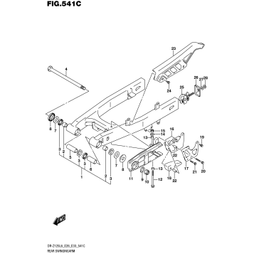 REAR SWINGINGARM (DR-Z125LL6 E33)