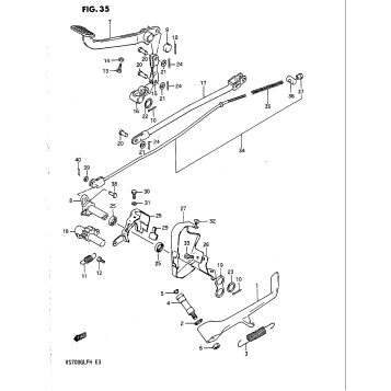 PROP STAND - REAR BRAKE (VS700GLFG/GLPG -F.NO.115898)