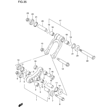 REAR CUSHION LEVER (MODEL T/V)