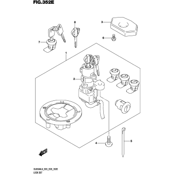 LOCK SET (FOR TOP CASE,SIDE CASE)
