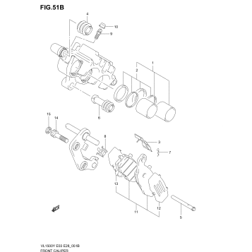 FRONT CALIPER (MODEL K2/K3/K4)