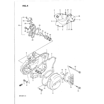 CRANKCASE COVER- WATER PUMP (MODEL K)