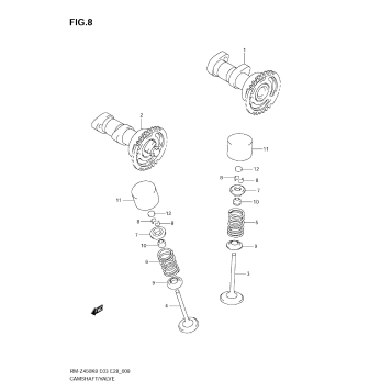 CAMSHAFT - VALVE (RM-Z450 K8/K9/L0)