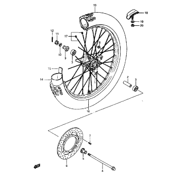 FRONT WHEEL (MODEL G/H/J/K)