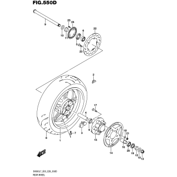 REAR WHEEL (SV650AL7 E33)