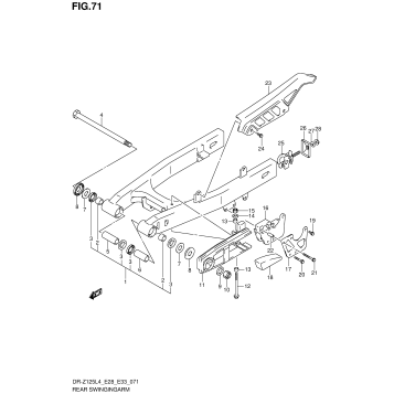 REAR SWINGINGARM (DR-Z125L4 E33)