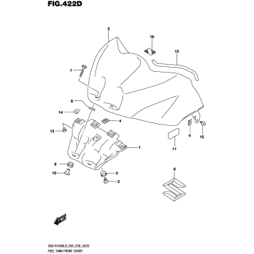 FUEL TANK FRONT COVER (GSX-R1000L8 E33) (FOR YKV)