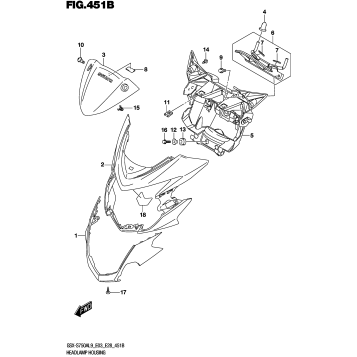 HEADLAMP HOUSING (GSX-S750ZL9 E33)