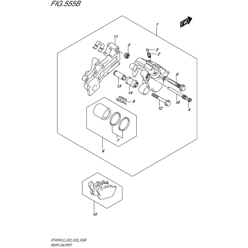 REAR CALIPER (SFV650L5 E28)