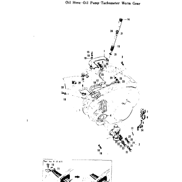 OIL HOSE - OIL PUMP-TACHOMETER WORM GEAR