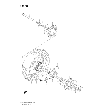 REAR WHEEL (SV650 K3/SK3/K4/SK4/K5/SK5/K6/SK6/K7/SK7)