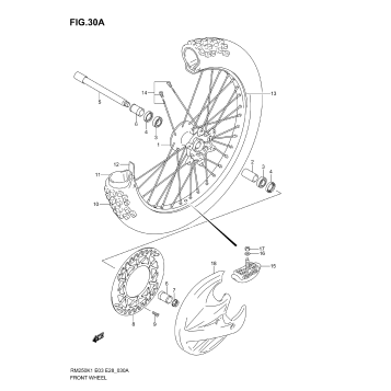 FRONT WHEEL (RM250K5/K6)