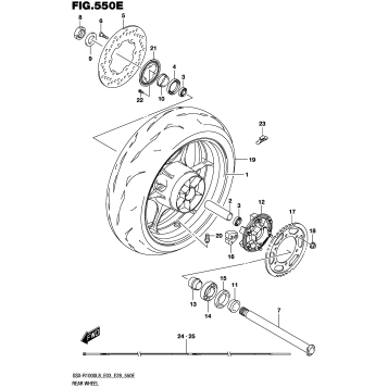 REAR WHEEL (GSX-R1000AL8 E28) (FOR YKV)