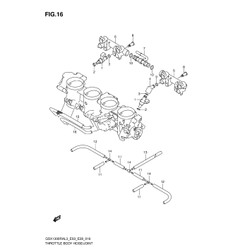 THROTTLE BODY HOSE/JOINT (GSX1300RAL3 E03)