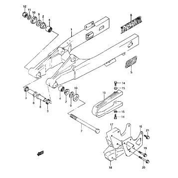 REAR SWINGING ARM (MODEL M/N/P/R/S)