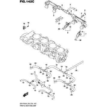 THROTTLE BODY HOSE/JOINT (GSX-R750L8 E33)