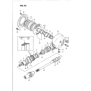 PROPELLER SHAFT - FINAL DRIVE GEAR