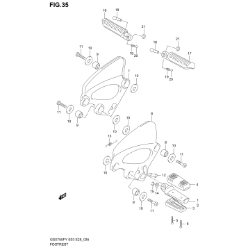 FOOTREST (MODEL W/X/Y)