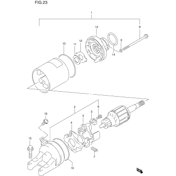 STARTING MOTOR (MODEL V/W/X)