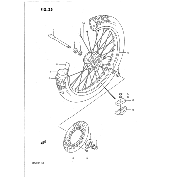 FRONT WHEEL (MODEL K/L/M)