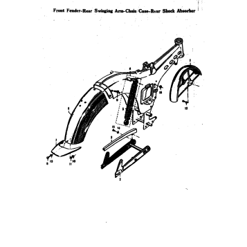 FENDER-REAR SWINGING ARM-CHAIN CASE-REAR SHOCK ABSORBER