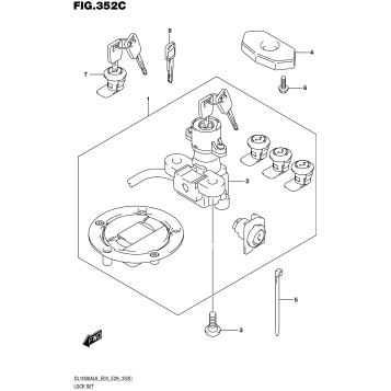 LOCK SET (FOR PANNIR CASE)  (DL1000AL6 E28)