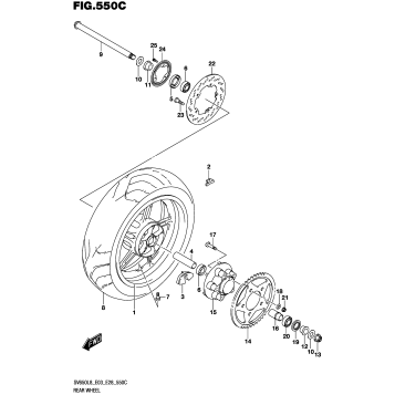 REAR WHEEL (SV650AL8 E28)