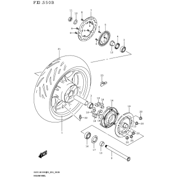 REAR WHEEL (GSX1300RRQK:(E03,E33))