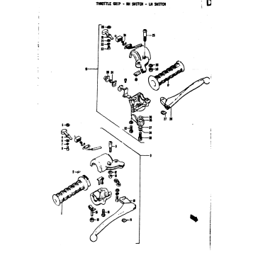 THROTTLE GRIP - RH SWITCH - LH SWITCH