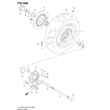 REAR WHEEL (MODEL K2/K3/K4)