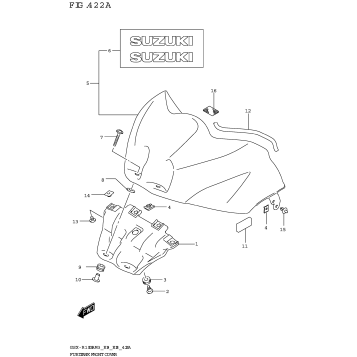FUEL TANK FRONT COVER (GSX-R1000A,GSX-R1000RA:E03,E28)