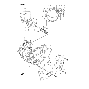 CRANKCASE COVER- WATER PUMP