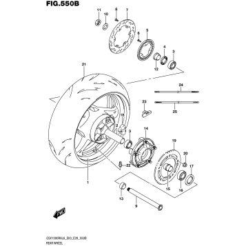 REAR WHEEL (GSX1300RAL6 E28)