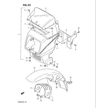 HEADLAMP COVER - FRONT FENDER (GS550EF/EG)