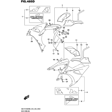 SIDE COWLING (GSX-R1000RA)(SEE NOTE 1) 485D